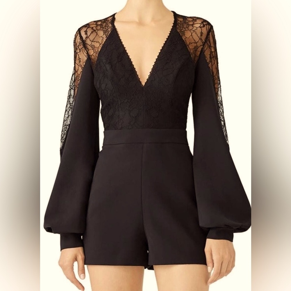 ALEXIS black lace romper